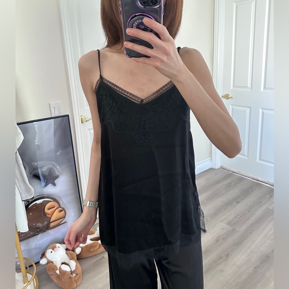 Zara Elegant Black Lace Camisole